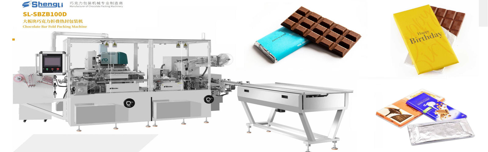 Machine à emballer du chocolat plié