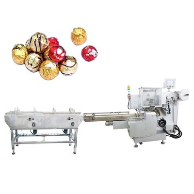 15-32 mm Taille du produit Machine d'emballage complète automatique à bille de galette de chocolat à base de cacahuètes
