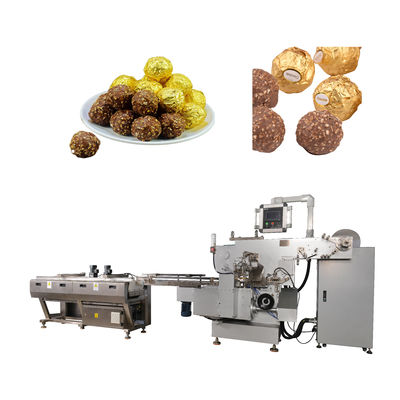 Machine d'emballage automatique pour la ligne de fabrication de boules de galettes de chocolat entièrement automatique